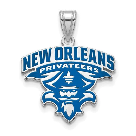 Sterling Silver U. of New Orleans XL Enamel Pendant